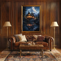 Cozy Winter Retreat in Nature Artistic Poster PosterGoat
