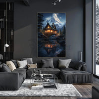Cozy Winter Retreat in Nature Artistic Poster PosterGoat