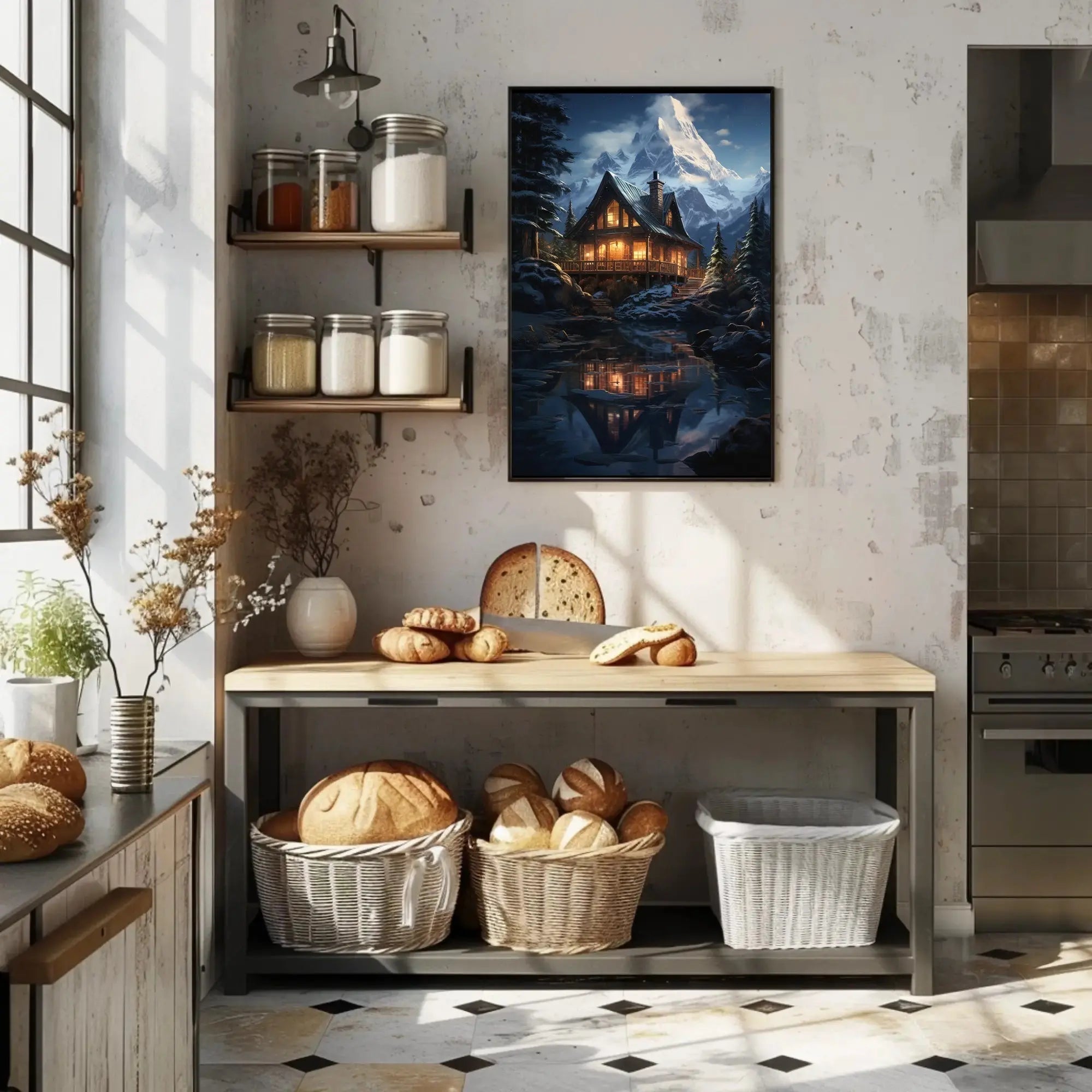 Cozy Winter Retreat in Nature Artistic Poster PosterGoat