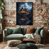 Cozy Winter Retreat in Nature Artistic Poster PosterGoat