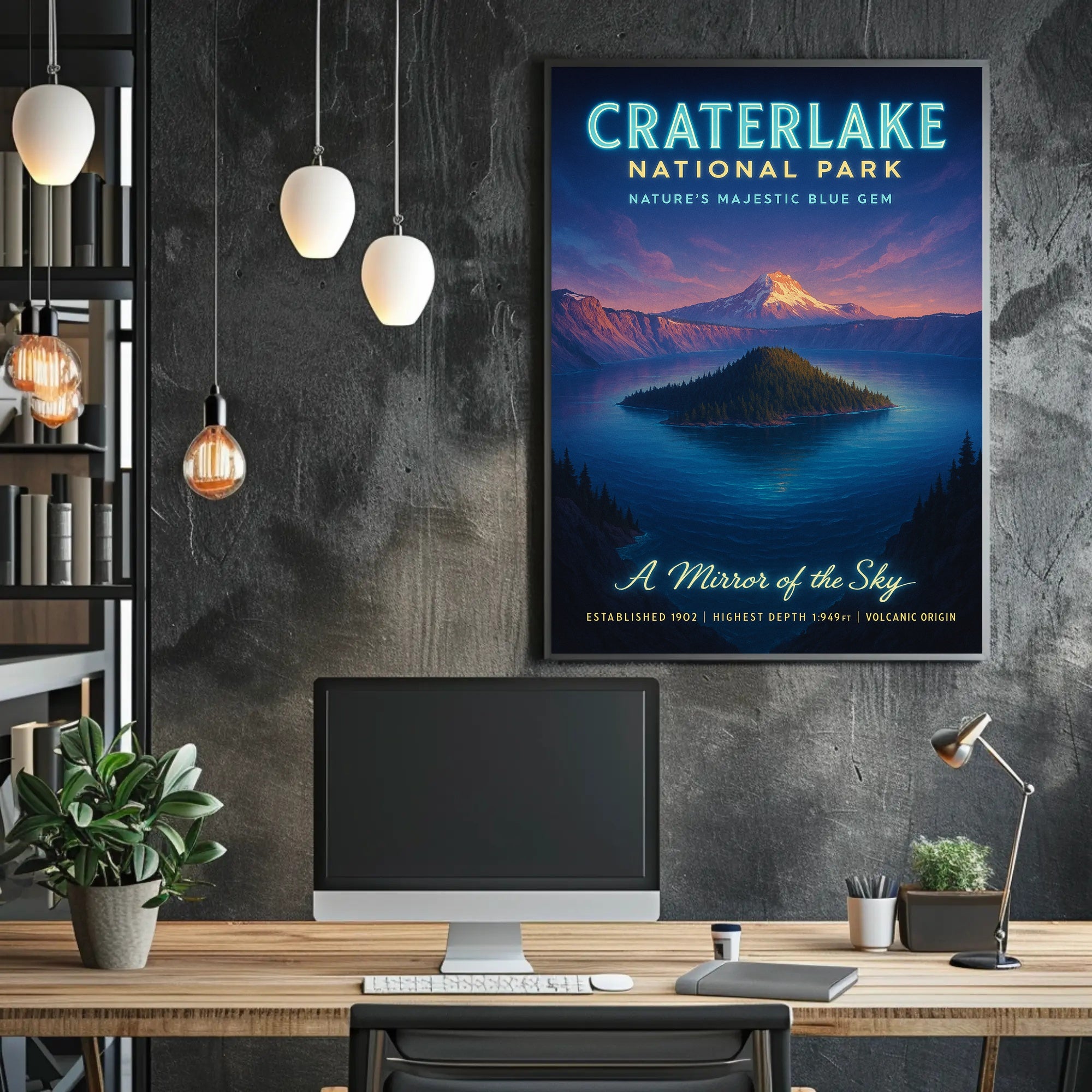 Crater Lake National Park Poster Nature's Blue Gem PosterGoat