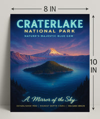 Crater Lake National Park Poster Nature's Blue Gem PosterGoat