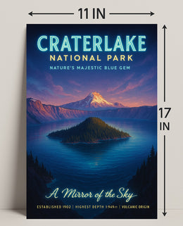 Crater Lake National Park Poster Nature's Blue Gem PosterGoat