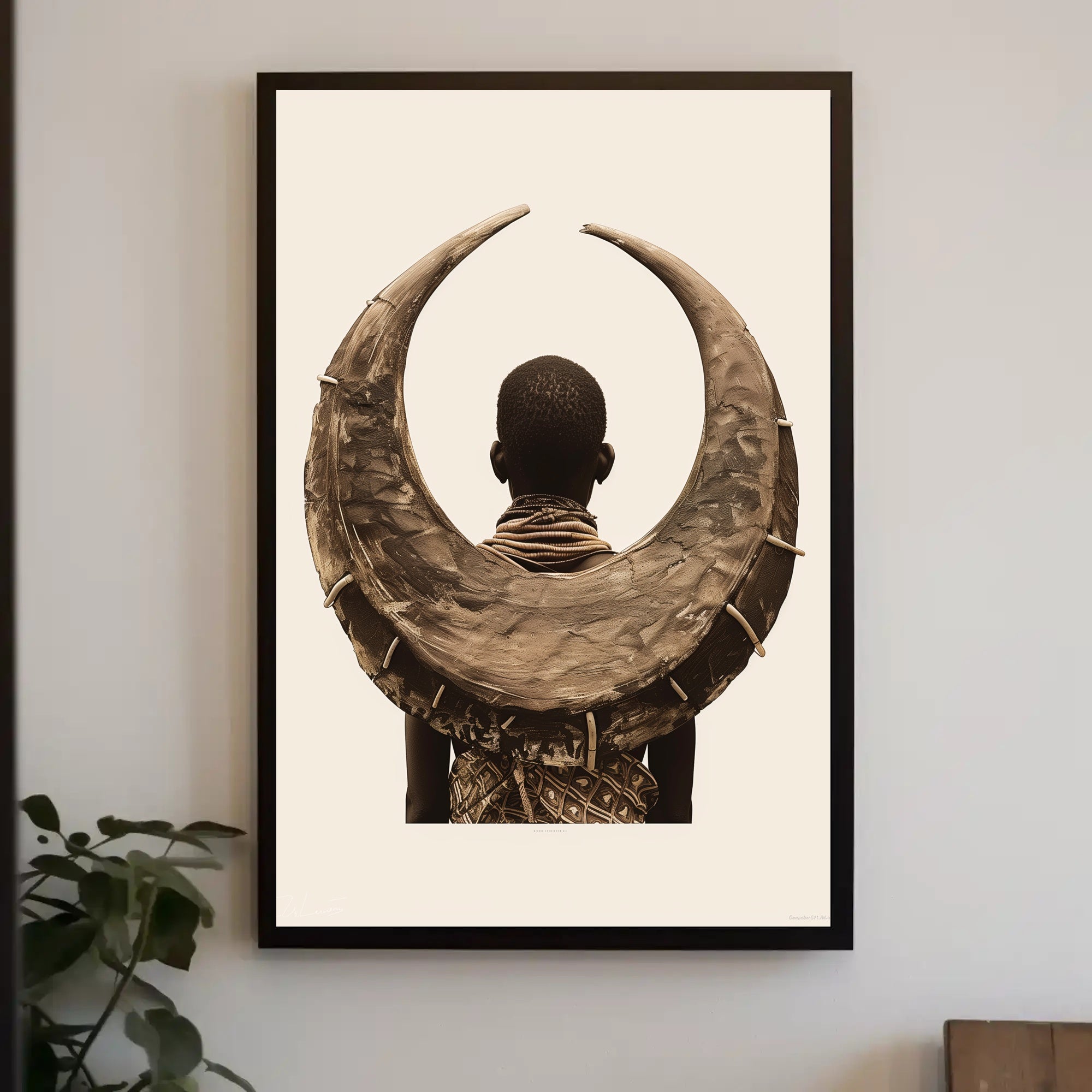 Crescent Ornament Adorned Figure Cultural or Heritage Poster PosterGoat