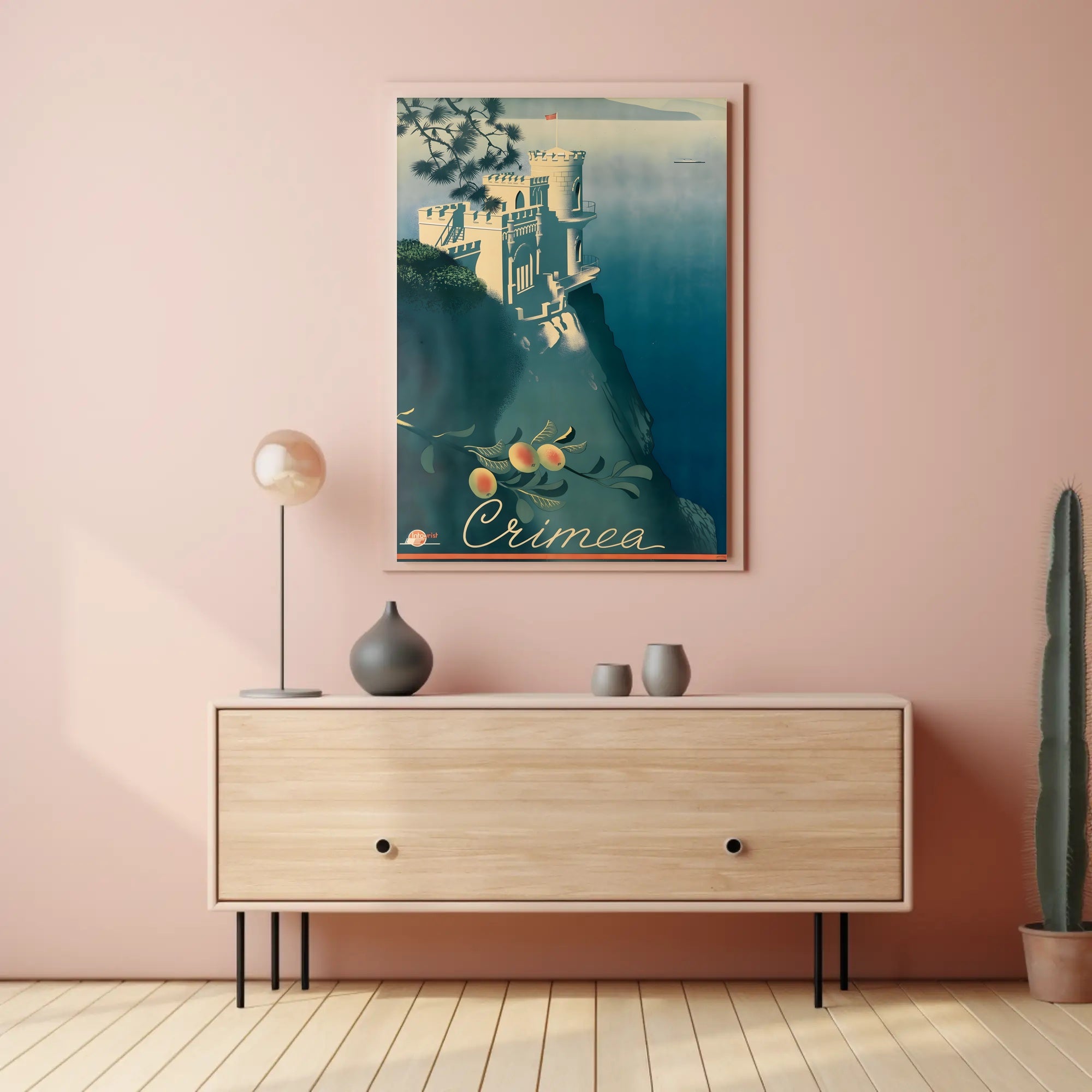 Crimea Coastal Castle Vintage Travel Poster PosterGoat