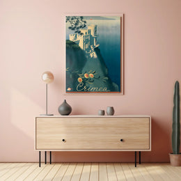 Crimea Coastal Castle Vintage Travel Poster PosterGoat