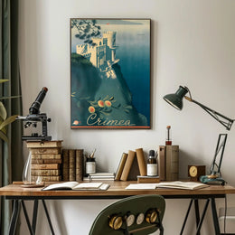 Crimea Coastal Castle Vintage Travel Poster PosterGoat