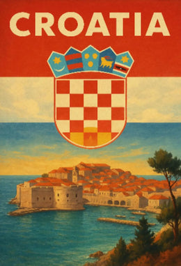 Croatia Coastal Charm Vintage Travel Poster PosterGoat