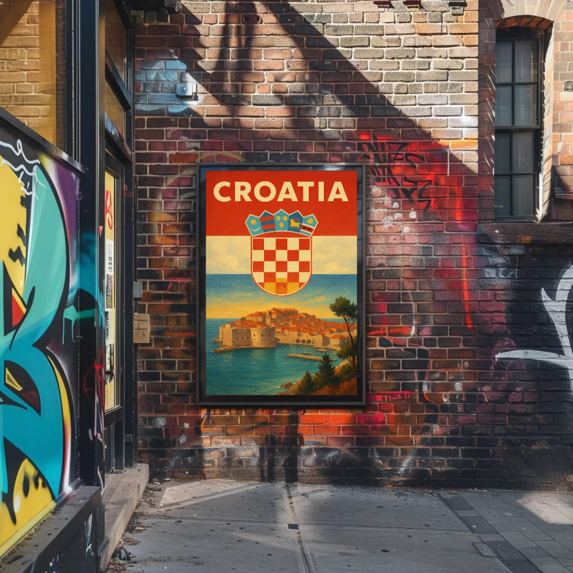 Croatia Coastal Charm Vintage Travel Poster PosterGoat