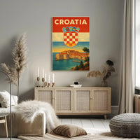 Croatia Coastal Charm Vintage Travel Poster PosterGoat