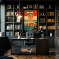 Croatia Coastal Charm Vintage Travel Poster PosterGoat