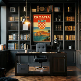 Croatia Coastal Charm Vintage Travel Poster PosterGoat