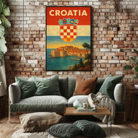 Croatia Coastal Charm Vintage Travel Poster PosterGoat