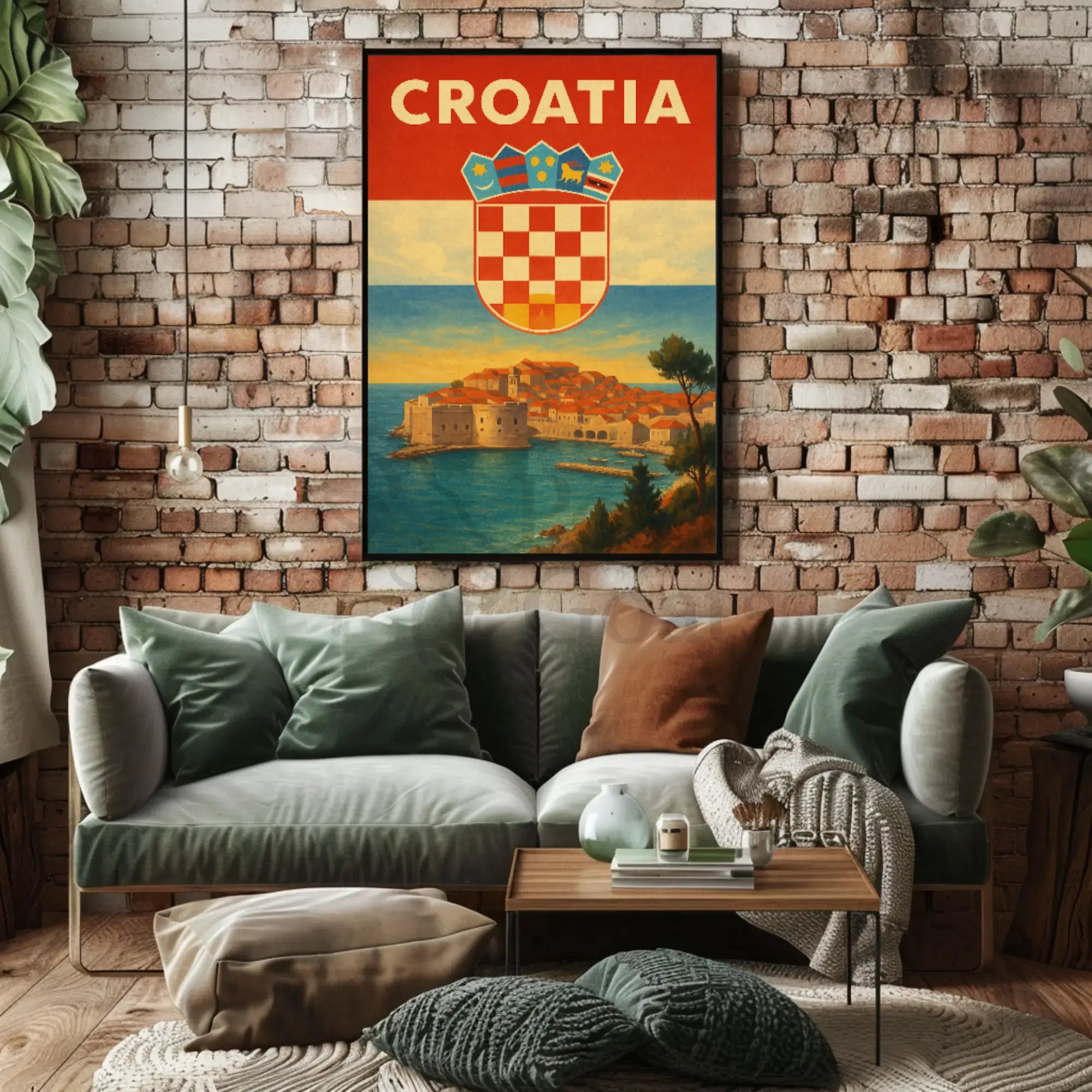 Croatia Coastal Charm Vintage Travel Poster PosterGoat