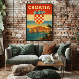 Croatia Coastal Charm Vintage Travel Poster PosterGoat