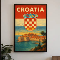 Croatia Coastal Charm Vintage Travel Poster PosterGoat