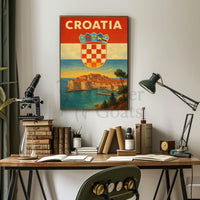 Croatia Coastal Charm Vintage Travel Poster PosterGoat