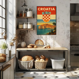 Croatia Coastal Charm Vintage Travel Poster PosterGoat