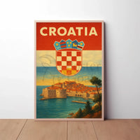 Croatia Coastal Charm Vintage Travel Poster PosterGoat