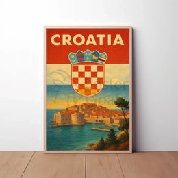 Croatia Coastal Charm Vintage Travel Poster PosterGoat