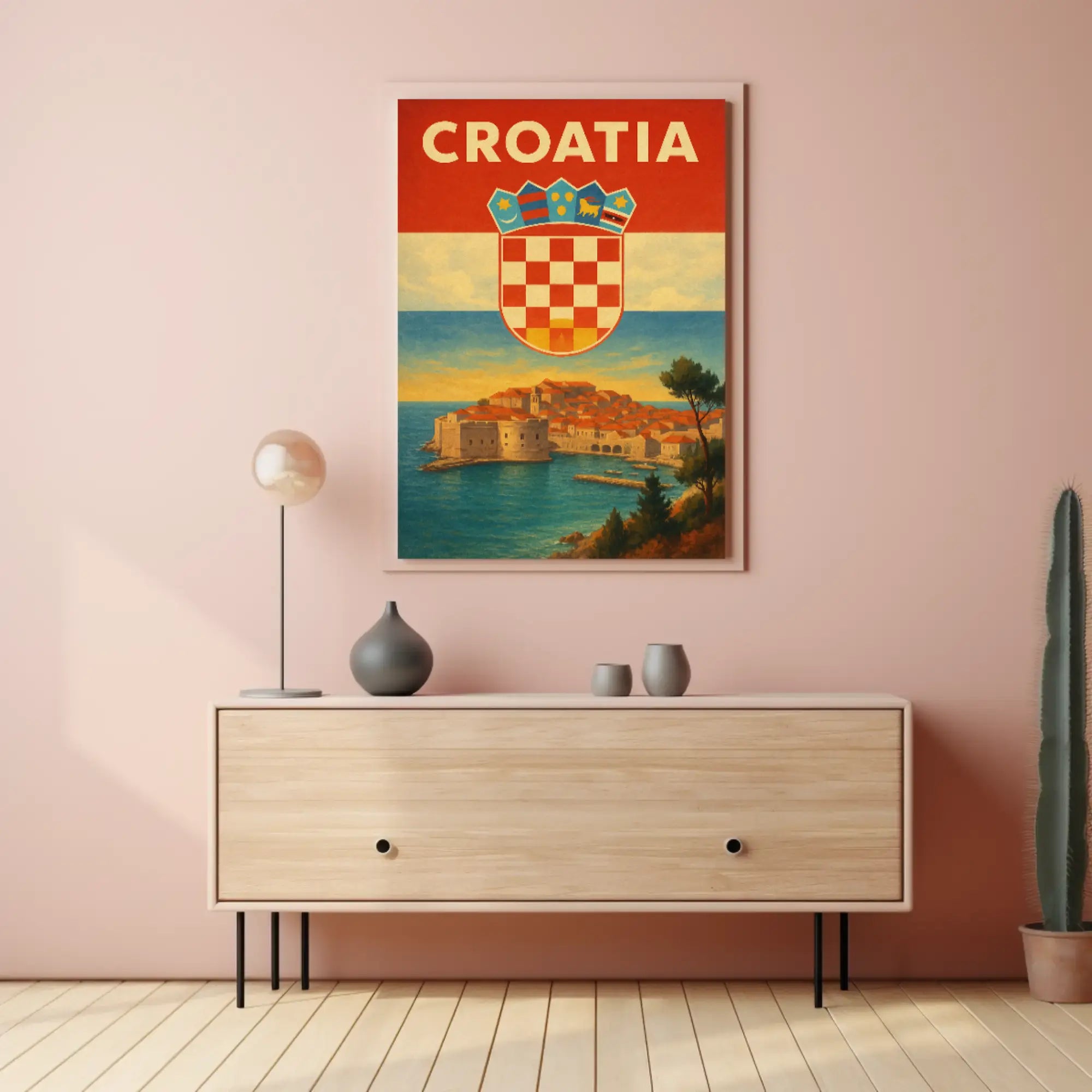 Croatia Coastal Charm Vintage Travel Poster PosterGoat