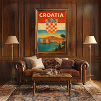 Croatia Coastal Charm Vintage Travel Poster PosterGoat