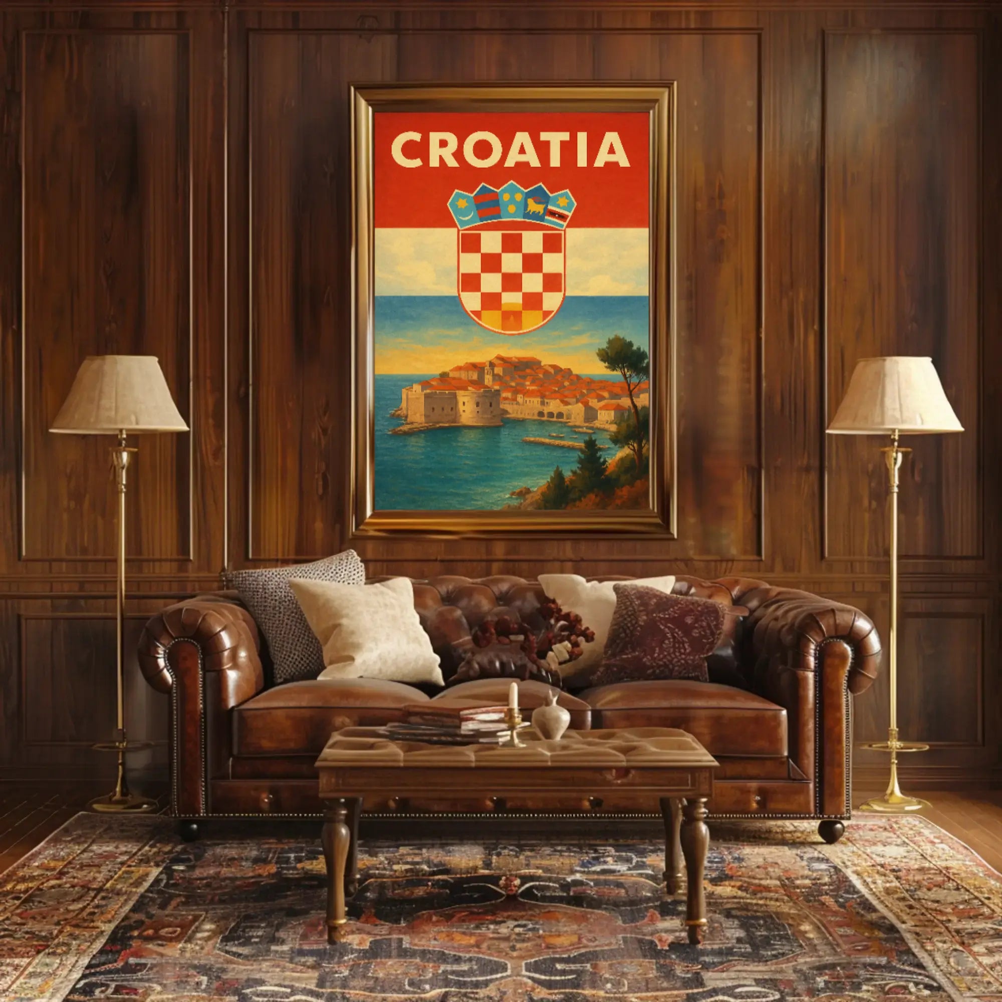 Croatia Coastal Charm Vintage Travel Poster PosterGoat