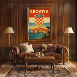 Croatia Coastal Charm Vintage Travel Poster PosterGoat