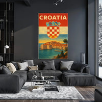 Croatia Coastal Charm Vintage Travel Poster PosterGoat