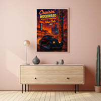 Cruisin' Woodward Classic Car Cultural Heritage Poster PosterGoat