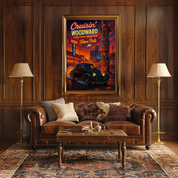 Cruisin' Woodward Classic Car Cultural Heritage Poster PosterGoat