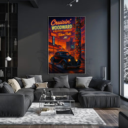 Cruisin' Woodward Classic Car Cultural Heritage Poster PosterGoat