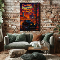 Cruisin' Woodward Classic Car Cultural Heritage Poster PosterGoat