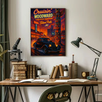 Cruisin' Woodward Classic Car Cultural Heritage Poster PosterGoat