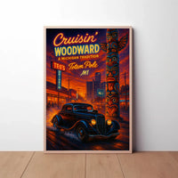 Cruisin' Woodward Classic Car Cultural Heritage Poster PosterGoat