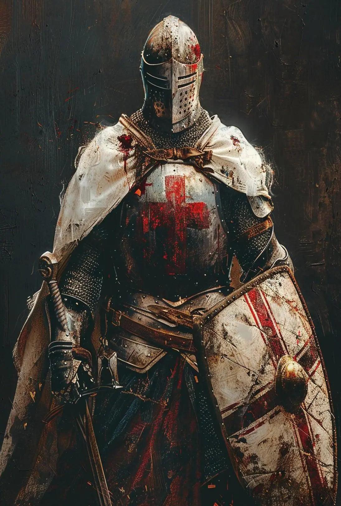 Crusader Knight in Battle Drama Historical or Presidential Poster PosterGoat