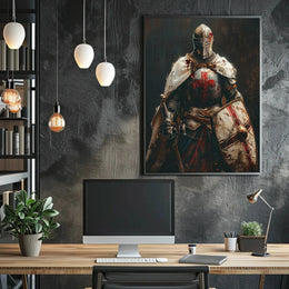 Crusader Knight in Battle Drama Historical or Presidential Poster PosterGoat