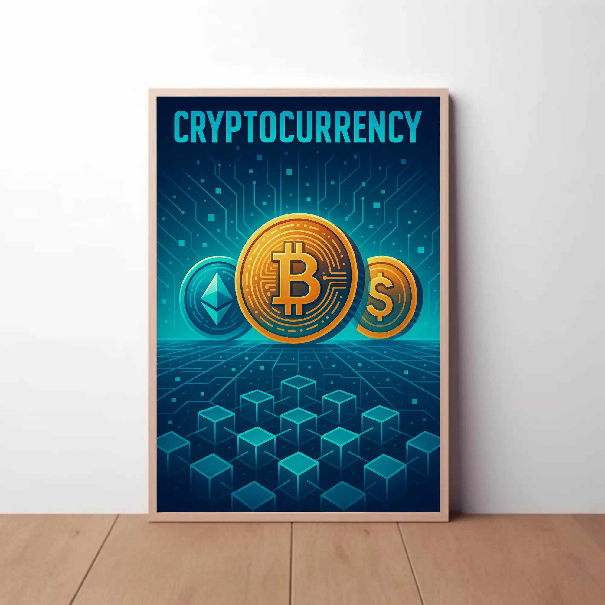 Cryptocurrency Innovation Digital Art Futuristic Sci-Fi Poster PosterGoat