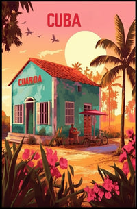 Cuban Sunrise Travel Poster PosterGoat