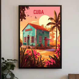 Cuban Sunrise Travel Poster PosterGoat