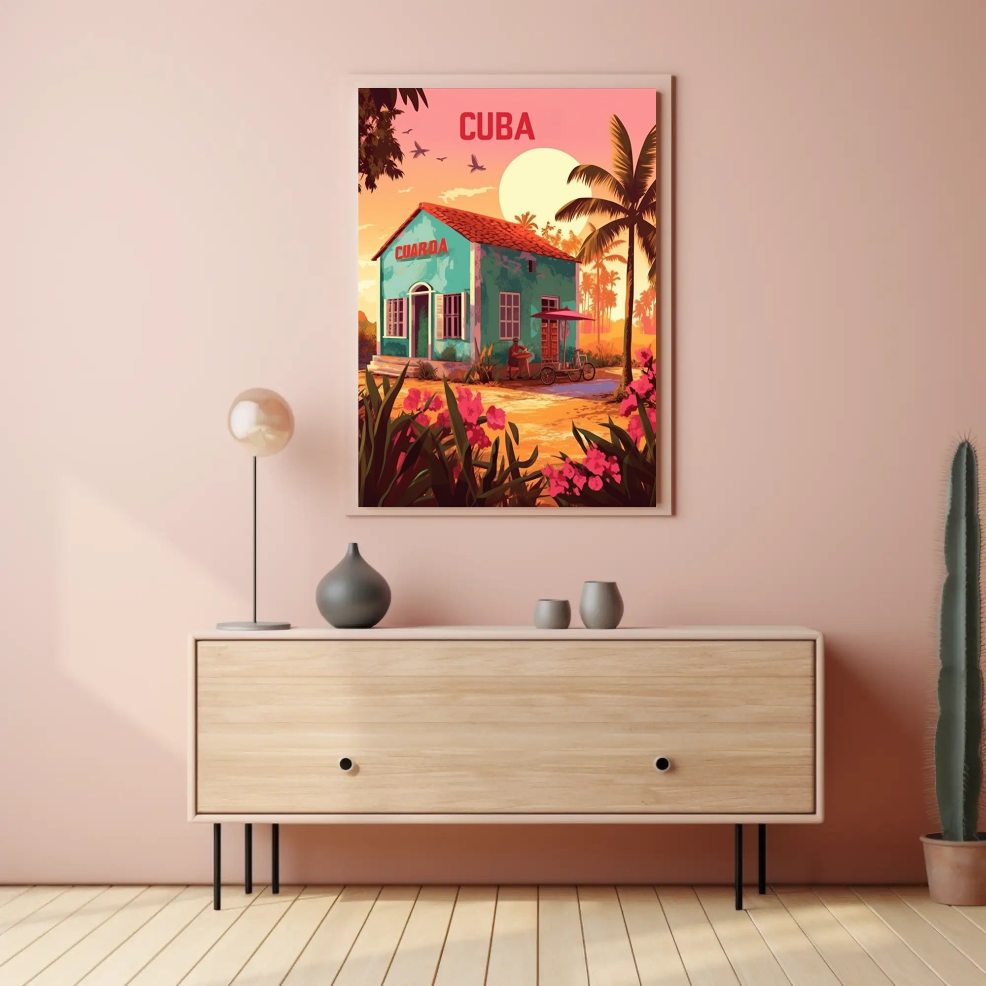 Cuban Sunrise Travel Poster PosterGoat