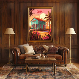 Cuban Sunrise Travel Poster PosterGoat