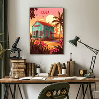 Cuban Sunrise Travel Poster PosterGoat
