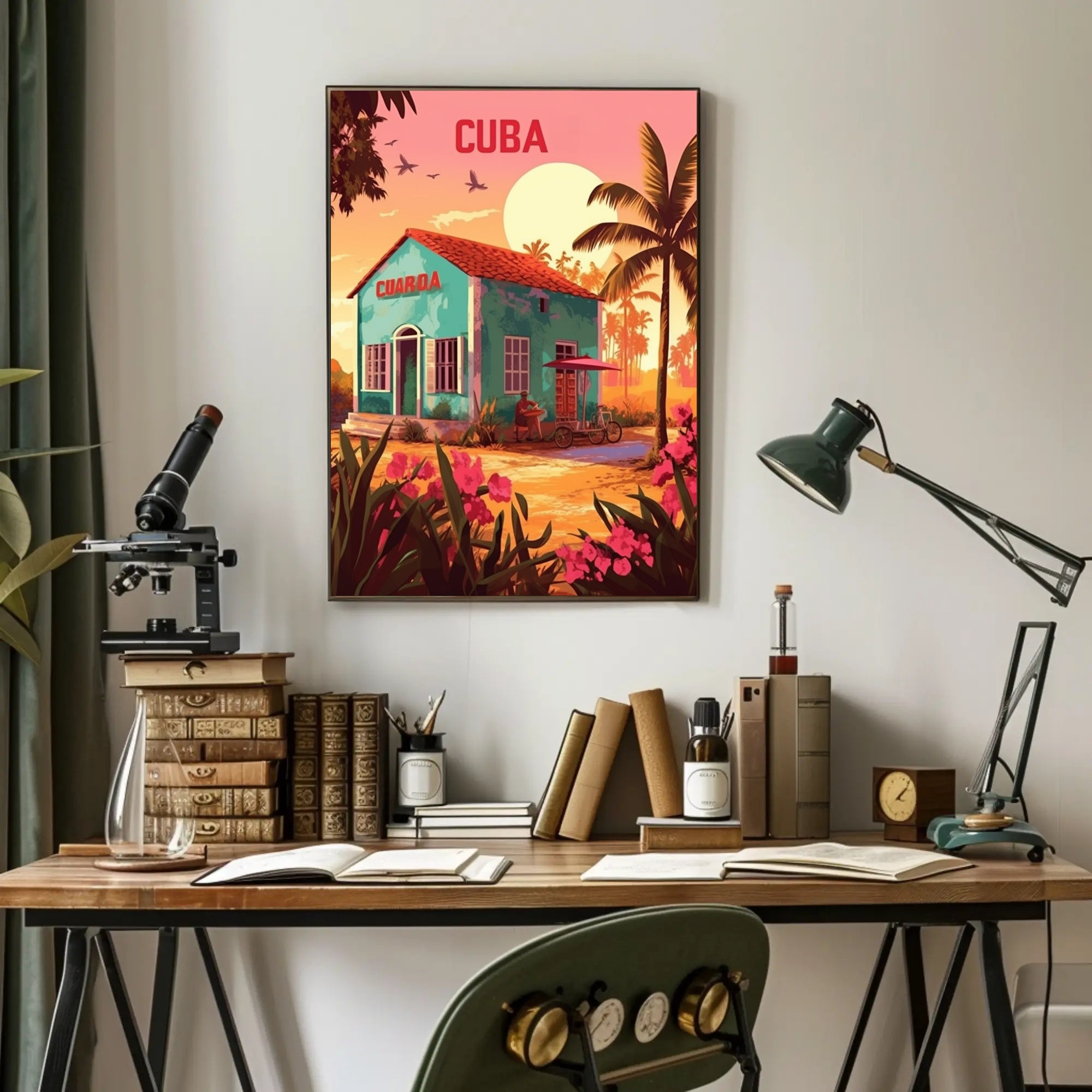 Cuban Sunrise Travel Poster PosterGoat