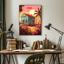 Cuban Sunrise Travel Poster PosterGoat
