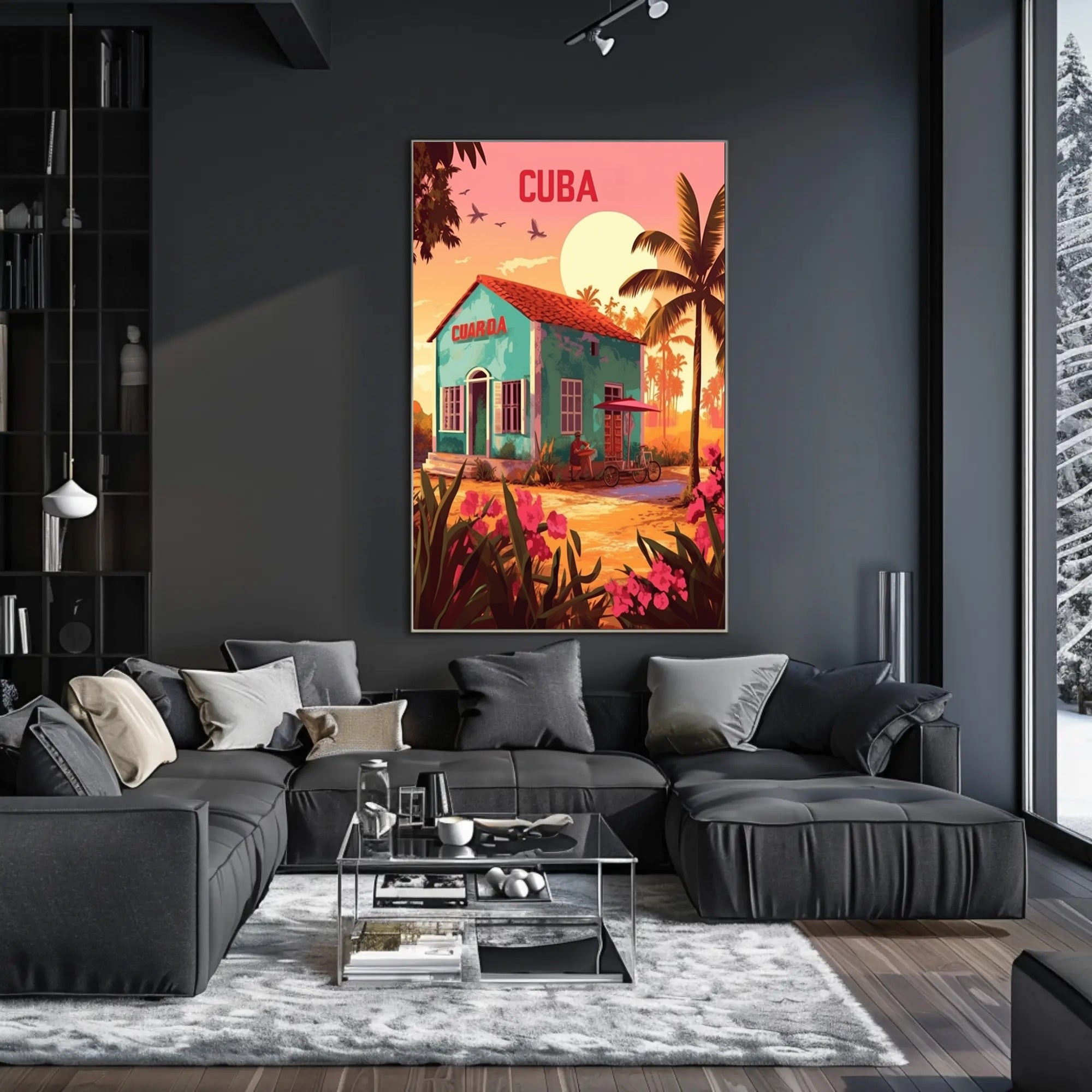 Cuban Sunrise Travel Poster PosterGoat