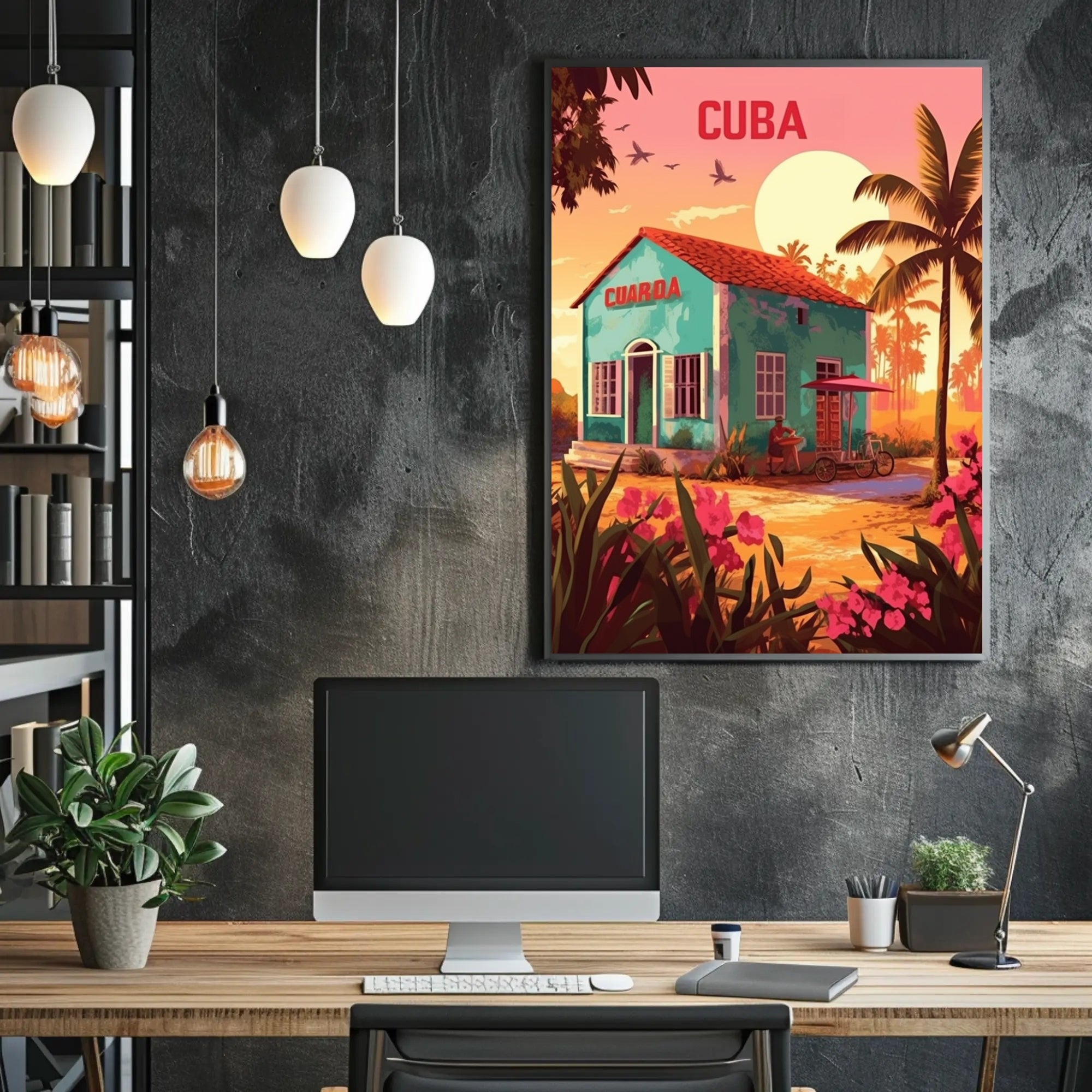 Cuban Sunrise Travel Poster PosterGoat