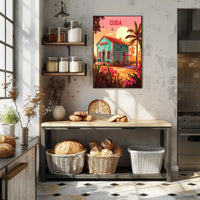 Cuban Sunrise Travel Poster PosterGoat