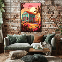 Cuban Sunrise Travel Poster PosterGoat