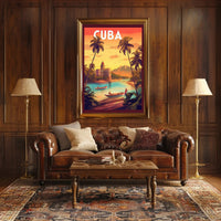 Cuban Tropical Vintage Travel Poster PosterGoat